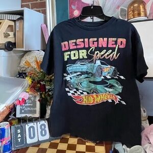 Charcoal black Grey Hot Wheels Short Sleeve vtg